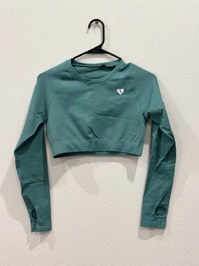 Women’s Best Long-Sleeve Crop Top - Teal